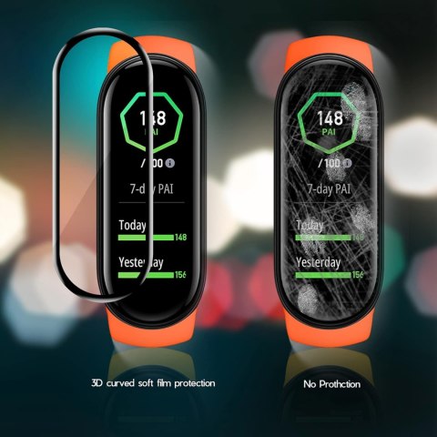 3X SZKŁO HARTOWANE DO SMARTBAND XIAOMI MI BAND 6 CZARNA RAMKA