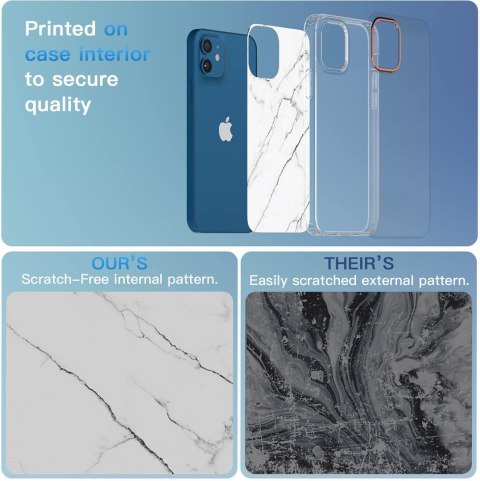 ETUI APPLE IPHONE 12/12 PRO CASE PLECKI MARMUREK ZŁOTA RAMKA APARATU A2172