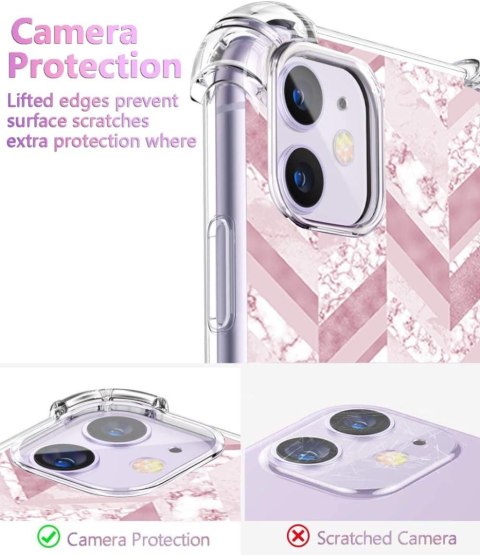 ETUI DO APPLE IPHONE 11 6.1" CASE SILIKONOWE PLECKI MARMUREK RÓŻOWE PLECKI