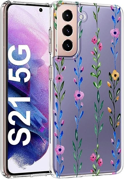 ETUI DO SAMSUNG GALAXY S21 5G 6.20" SILIKONOWE PRZEZROCZYSTE KWIATY KOLOR