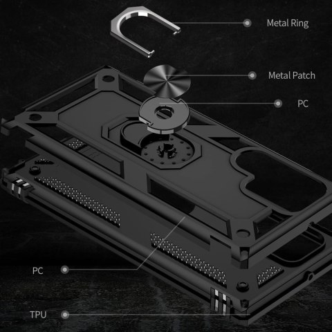 ETUI PANCERNE SAMSUNG GALAXY S22 ULTRA CASE CZARNY WZMOCNIONY Z UCHWYTEM