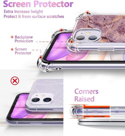 ETUI POKROWIEC DO APPLE IPHONE 11 6.1" CASE SILIKONOWE PLECKI MARMUREK