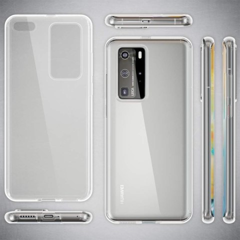 ETUI POKROWIEC DO HUAWEI P40 PRO SILIKONOWY BEZBARWNY ZAMYKANY CASE BUMPER