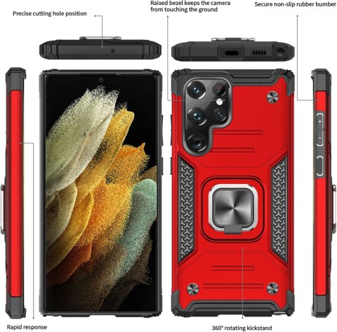 ETUI POKROWIEC SAMSUNG GALAXY S22 ULTRA CASE PLECKI SOLIDNE Z PIERŚCIENIEM