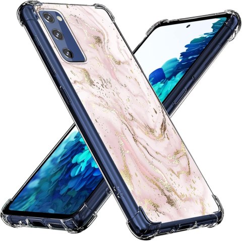 ETUI SAMSUNG GALAXY S20 FE 4G/5G CASE MARMUREK RÓŻOWY ZŁOTY SM-G781B