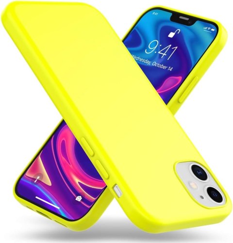 ETUI SILIKONOWE APPLE IPHONE 12/12 PRO CASE ŻÓŁTY NEON MATOWY LEKKI