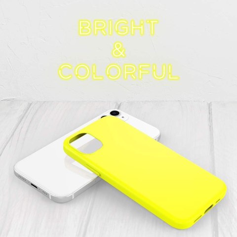 ETUI SILIKONOWE APPLE IPHONE 12/12 PRO CASE ŻÓŁTY NEON MATOWY LEKKI