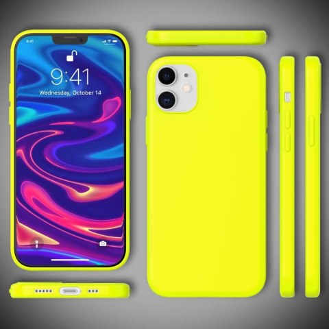 ETUI SILIKONOWE APPLE IPHONE 12/12 PRO CASE ŻÓŁTY NEON MATOWY LEKKI