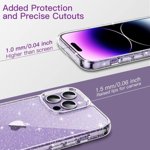 ETUI SILIKONOWE DO APPLE IPHONE 14 PRO 6.1" TRANSPARENTNE BROKATOWE