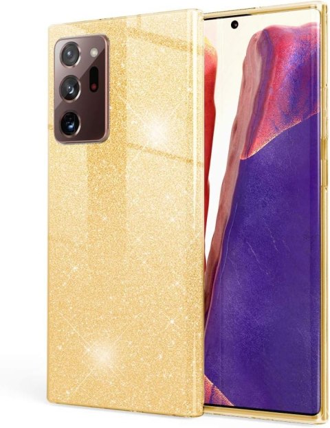 ETUI SILIKONOWE DO SAMSUNG GALAXY S20 ULTRA CASE ZŁOTY BROKATOWY GLAMOUR