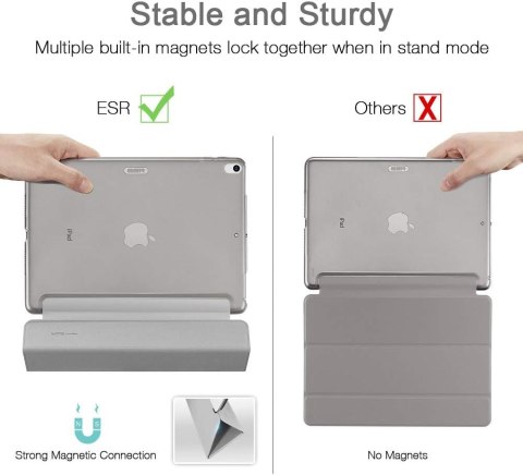 ETUI Z KLAPKĄ DO APPLE IPAD AIR 3-GEN 10.5" 2019 CASE SZARY ULTRA LEKKI