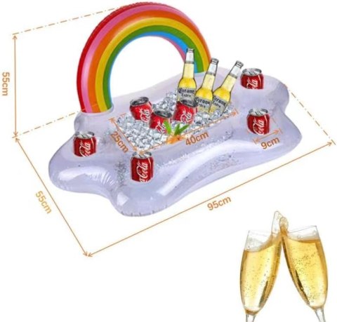 PŁYWAJĄCY STOLIK DO BASENU JACUZZI DMUCHANY BAREK NAPOJE DRINKI BIAŁY