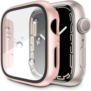 TWARDE ETUI NA ZEGAREK APPLE WATCH SERIA 7 45 MM 41MM ROSE GOLD