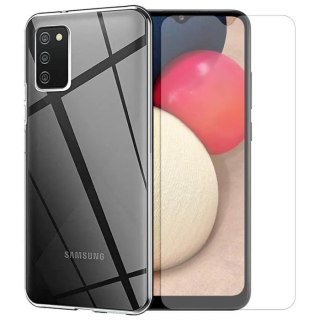 ZESTAW ETUI BEZBARWNE SILIKONOWE SAMSUNG GALAXY A03s +3x SZKŁO HARTOWANE