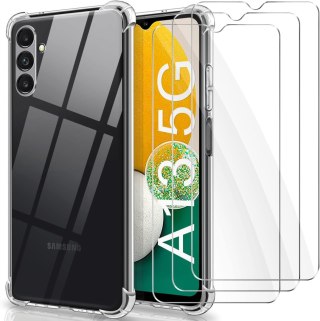 ZESTAW ETUI SILIKONOWE SAMSUNG GALAXY A13 5G BEZBARWNE +3x SZKŁO HARTOWANE