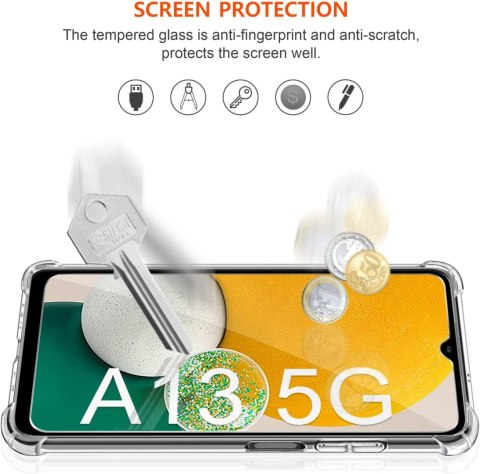 ZESTAW ETUI SILIKONOWE SAMSUNG GALAXY A13 5G BEZBARWNE +3x SZKŁO HARTOWANE