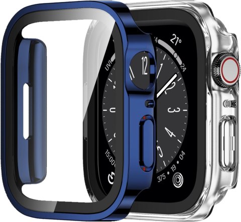 2x ETUI OBUDOWA NA ZEGAREK APPLE WATCH 7/8 45mm NIEBIESKA BEZBARWNA LEKKA