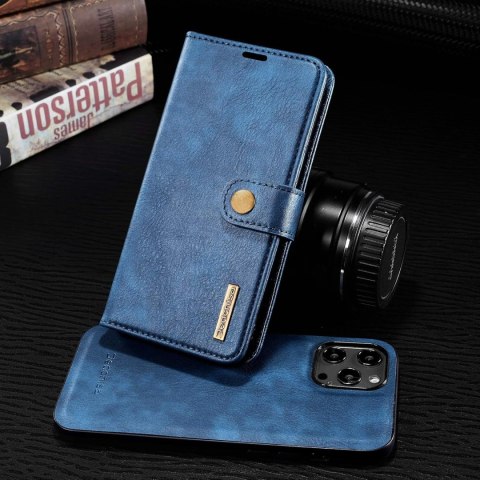 ETUI 2w1 APPLE IPHONE 13 6.1" CASE NIEBIESKI Z EKOSKÓRY Z KLAPKĄ + PLECKI