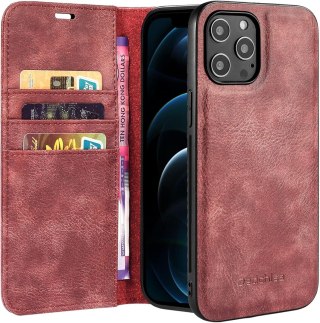 ETUI 2w1 APPLE IPHONE 13 6.1" CZERWONE Z EKOSKÓRY Z KLAPKĄ + PLECKI