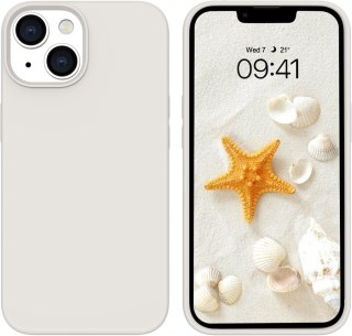 ETUI APPLE IPHONE 14 6.1" CASE SILIKONOWY BEŻOWY MIĘKKI Z MIKROFIBRĄ A2882