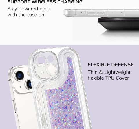 ETUI DO APPLE IPHONE 13 SILIKONOWE PLECKI BROKATOWY TYŁ FIOLETOWY