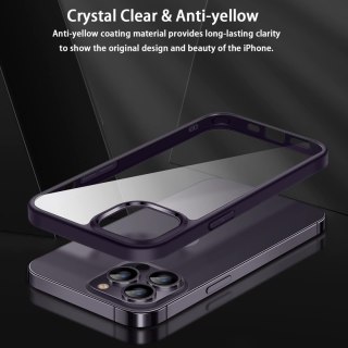 ETUI DO APPLE IPHONE 14 PRO MAX FIOLETOWA RAMKA SZKLANE PLECKI +1x SZKŁO