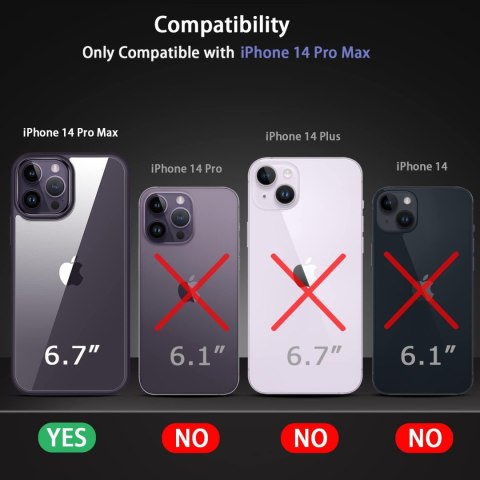 ETUI DO APPLE IPHONE 14 PRO MAX FIOLETOWA RAMKA SZKLANE PLECKI +1x SZKŁO