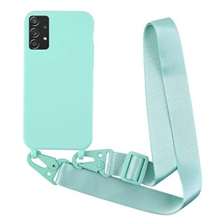 ETUI DO SAMSUNG GALAXY A72 SILIKONOWE ZIELONE MIĘTOWE PLECKI +SMYCZ SM-A725