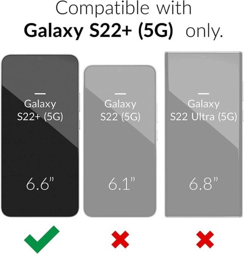 ETUI DO SAMSUNG GALAXY S22+ SOLIDNE CZARNE PLECKI +2x SZKŁO HARTOWANE