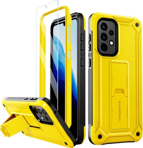 ETUI PANCERNE SAMSUNG GALAXY A33 5G ŻÓŁTE Z PODSTAWKĄ +1x SZKŁO HARTOWANE