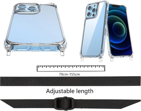 ETUI POKROWIEC APPLE IPHONE 14 PRO MAX BEZBARWNE SILIKONOWE PLECKI +SMYCZ