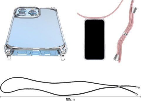 ETUI POKROWIEC DO APPLE IPHONE 14 PRO BEZBARWNE SILIKONOWE PLECKI +SMYCZ