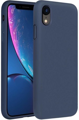 ETUI POKROWIEC DO APPLE IPHONE XR GRANATOWE SOLIDNE WYTRZYMAŁE PLECKI