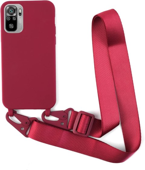 ETUI POKROWIEC DO XIAOMI REDMI NOTE 10 4G CZERWONE SOLIDNE PLECKI +SMYCZ