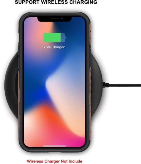 ETUI SILIKONOWE APPLE IPHONE 11 WZMOCNIONE PLECKI IMITACJA DREWNA PASKI