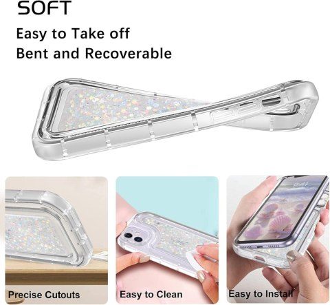 ETUI SILIKONOWE APPLE IPHONE 12 6.1" CASE BROKATOWY ŚWIECĄCY W CIEMNOŚCI