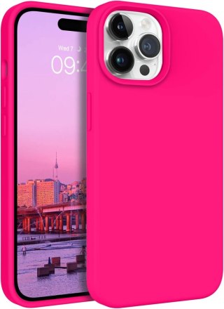 ETUI SILIKONOWE DO APPLE IPHONE 14 PRO 6.1" CASE RÓŻOWY NEON Z WYŚCIÓŁKĄ