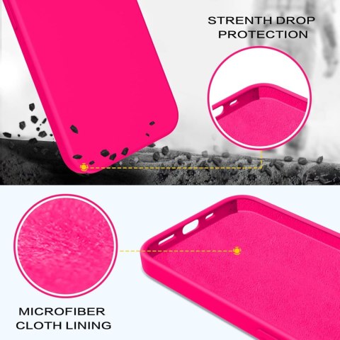 ETUI SILIKONOWE DO APPLE IPHONE 14 PRO 6.1" CASE RÓŻOWY NEON Z WYŚCIÓŁKĄ