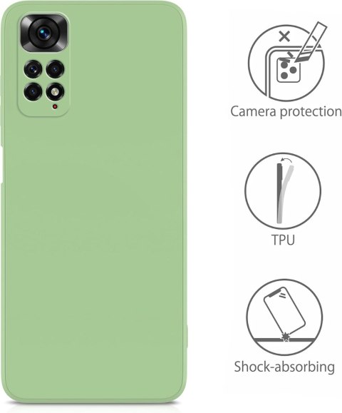 ETUI SILIKONOWE XIAOMI REDMI NOTE 11/NOTE 11S ZIELONE Z MIKROFIBRĄ LEKKIE