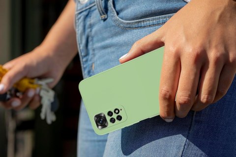 ETUI SILIKONOWE XIAOMI REDMI NOTE 11/NOTE 11S ZIELONE Z MIKROFIBRĄ LEKKIE