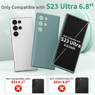 ETUI SILIKONOWE SAMSUNG GALAXY S23 ULTRA CASE ZIELONY MATOWY Z MIKROFIBRĄ