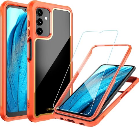 ETUI WZMOCNIONE SAMSUNG GALAXY A13 5G POMARAŃCZOWE NEON +SZKŁO HARTOWANE