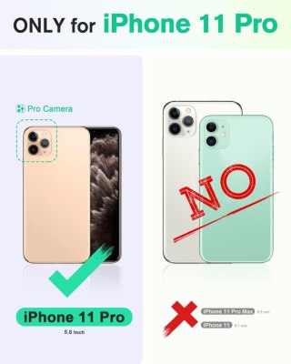 ETUI Z KLAPKĄ APPLE IPHONE 11 PRO CASE CZARNY Z EKOSKÓRY ELEGANCKI A2160