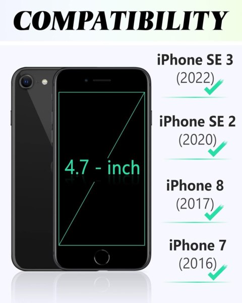 ZAMYKANE ETUI DO IPHONE SE 2022 / IPHONE 7 / 8 Z KLAPKĄ CZARNE EKOSKÓRA