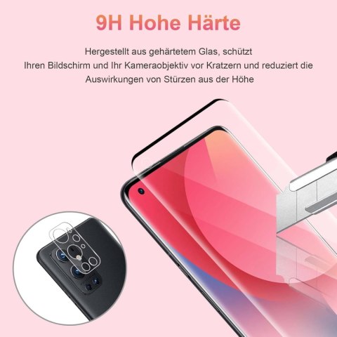 2x SZKŁO HARTOWANE 9H ONEPLUS 9 PRO ZAOKRĄGLONE BOKI +2x OCHRONA APARATU