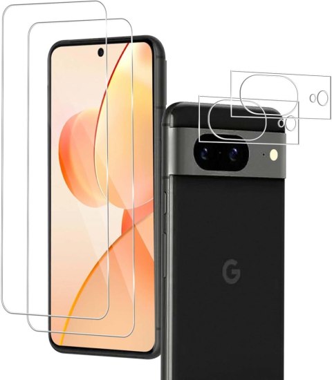 2x SZKŁO HARTOWANE GOOGLE PIXEL 8 6.2" WYTRZYMAŁE +2x OSŁONA APARATU