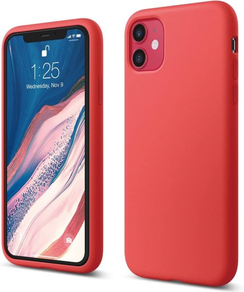 ETUI APPLE IPHONE 11 CASE SILIKONOWY CZERWONY NEONOWY Z MIKROFIBRĄ A2111