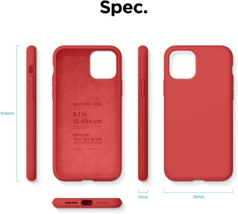 ETUI APPLE IPHONE 11 CASE SILIKONOWY CZERWONY NEONOWY Z MIKROFIBRĄ A2111