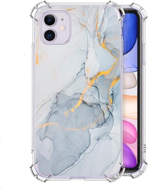 ETUI APPLE IPHONE 11 CASE SILIKONOWY SZARY ZŁOTY NIEBIESKI MARMUREK GLAMOUR