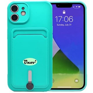 ETUI APPLE IPHONE 12 CASE ZIELONY MIĘTOWY SILIKONOWY+MIEJSCE NA KARTĘ DOWÓD